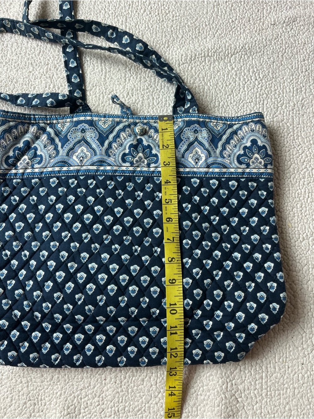 VERA BRADLEY BLUE PAISLEY SHOULDER TOTE BAG - Picture 6 of 6
